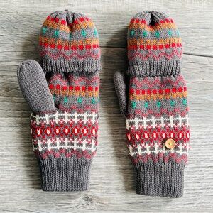 Fussen Hand knit Multicolor Wool Convertible Mittens